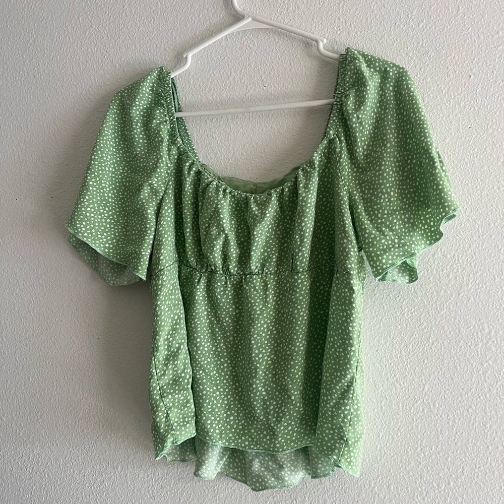 URBAN Romantics Mint Polka Dot Blouse